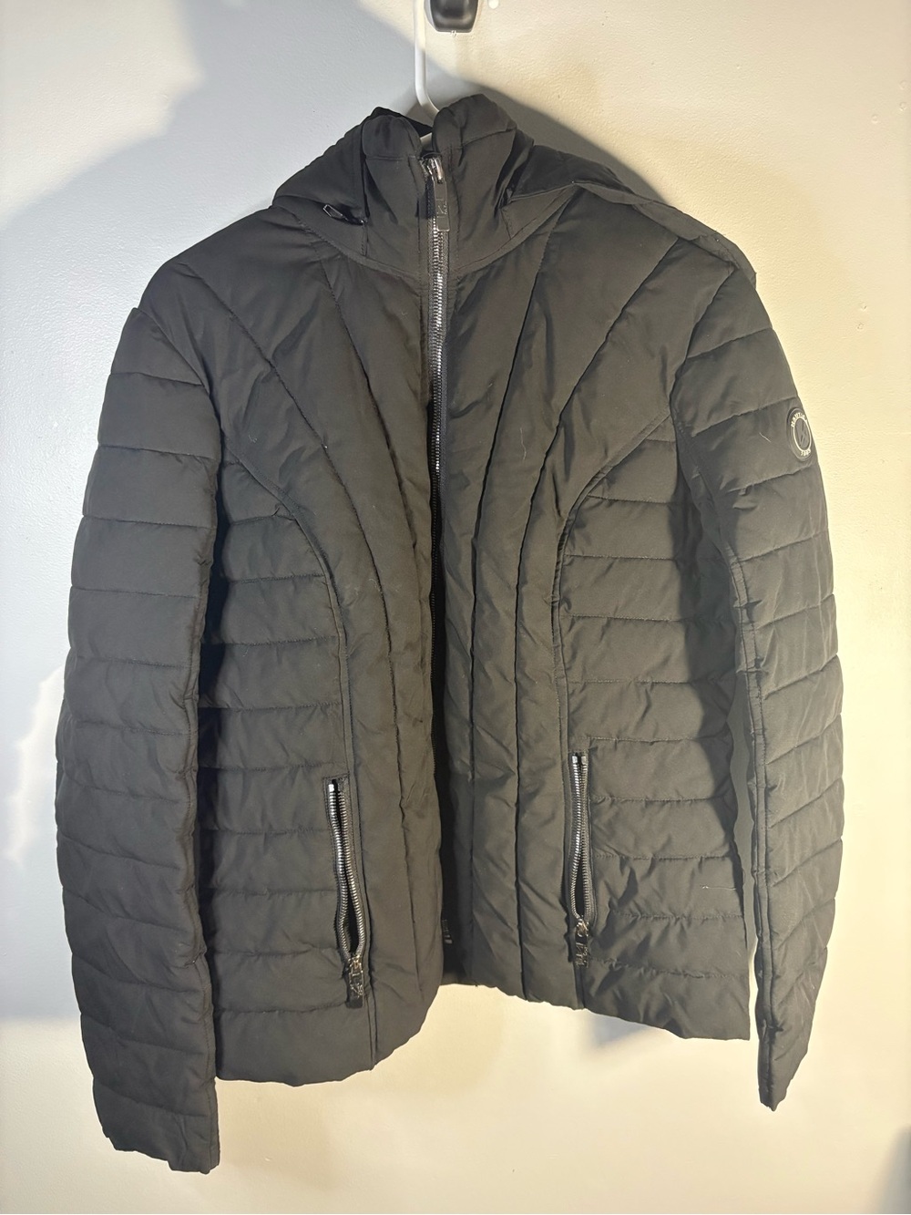 Nautica Black Quilted Hooded Puffer Jacket